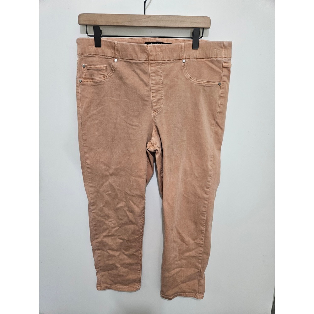 Liverpool Los Angeles The Crop Pull On Pants Dusty Rose Clay Size 14 32 Womens